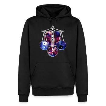 Libra - Waage Sternzeichen bunt - Männer Premium Bio Hoodie - Schwarz - Vorne - Nico (187cm)