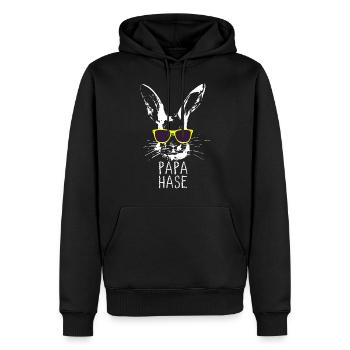 Papa Hase Ostern Osterhase Partnerlook Oster Gesch - Männer Premium Bio Hoodie - Schwarz - Vorne - Nico (187cm)