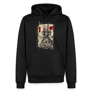 Samouraï Guerrier Japonais Manga Cadeau Anime - Sweat à capuche Premium bio Homme - noir - Devant - Nico (187cm)