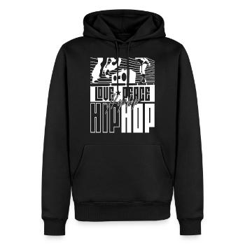 Liebe Frieden Hip Hop Musik Hiphop Tänzer Rap - Männer Premium Bio Hoodie - Schwarz - Vorne - Nico (187cm)