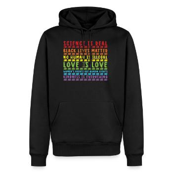 Science Is Real Black Lives Matter LGBT - Men’s Premium Organic Hoodie - black - Front - Nico (187cm)