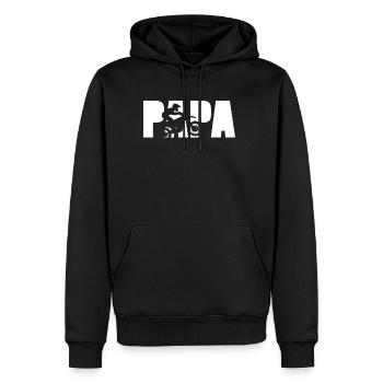 Papa Motocross T-Shirt Geschenk Vater Vatertag - Männer Premium Bio Hoodie - Schwarz - Vorne - Nico (187cm)