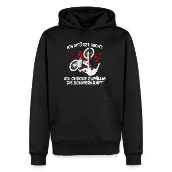 Ich stürze nicht - Mountainbike - Männer Premium Bio Hoodie - Schwarz - Vorne - Nico (187cm)
