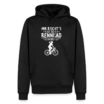 Rennrad Mir reichts - ich geh Rennrad fahren - Männer Premium Bio Hoodie - Schwarz - Vorne - Nico (187cm)