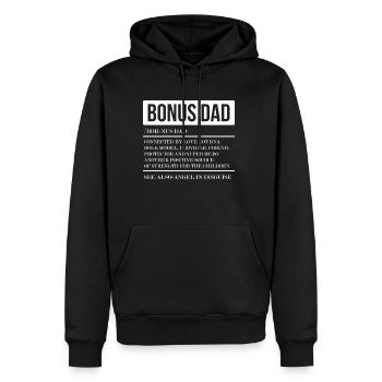 Bonus dad définition beau-père cadeau - Sweat à capuche Premium bio Homme - noir - Devant - Nico (187cm)