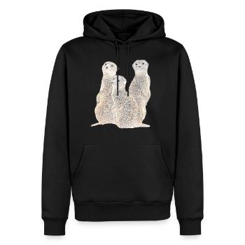 Erdmännchen - Mangusten - Afrika - Männer Premium Bio Hoodie - Schwarz - Vorne - Nico (187cm)