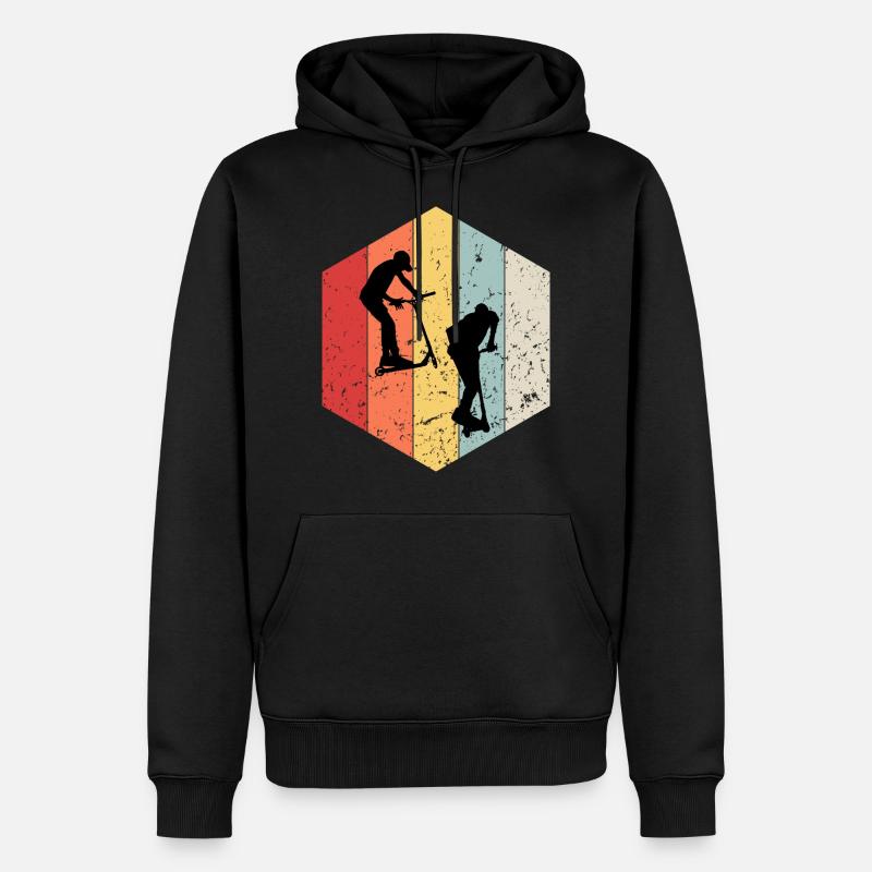 trottinette freestyle - Sweat à capuche Premium bio Homme - noir