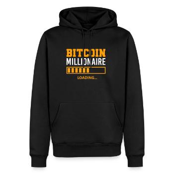 Crypto Millionaire Loading - BTC Trader Bitcoin - Männer Premium Bio Hoodie - Schwarz - Vorne - Nico (187cm)