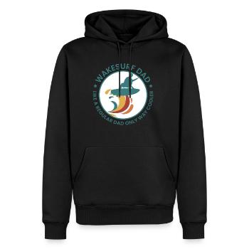 Wakesurf Dad Like A Regular Dad Only Way Cooler - Sweat à capuche Premium bio Homme - noir - Devant - Nico (187cm)