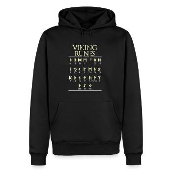 Viking Runes Wikinger Runen Schriftart - Männer Premium Bio Hoodie - Schwarz - Vorne - Nico (187cm)