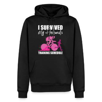 I Survived My Husband's Training Schedule 2 - Männer Premium Bio Hoodie - Schwarz - Vorne - Nico (187cm)