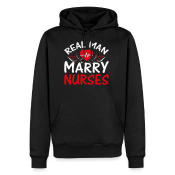 Real Man Marry Nurses Nurse - Sweat à capuche Premium bio Homme - noir - Devant - Nico (187cm)