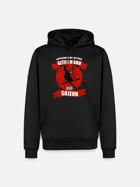 Skifahren alter mann - Männer Premium Bio Hoodie - Schwarz