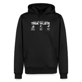 How To Be A Triathlete Triathlon Geschenk - Männer Premium Bio Hoodie - Schwarz - Vorne - Nico (187cm)
