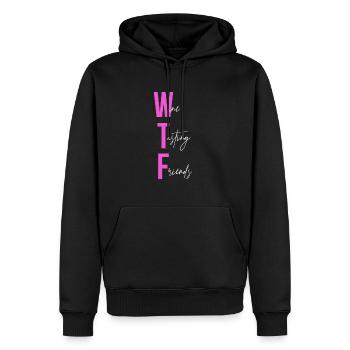 WTF Wine Tasting Friends Weinverkostung - Männer Premium Bio Hoodie - Schwarz - Vorne - Nico (187cm)