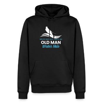 Never Understimate An Old Man Water Skis - Men’s Premium Organic Hoodie - black - Front - Nico (187cm)
