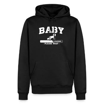 Baby Loading Please Wait - Babybauch Mama 2021 - Männer Premium Bio Hoodie - Schwarz - Vorne - Nico (187cm)