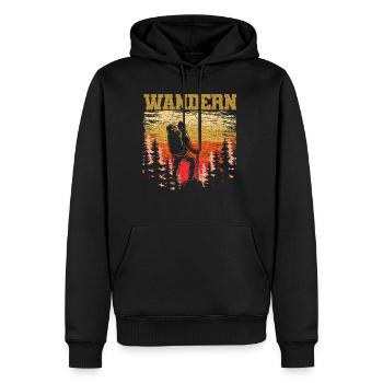 Ich brauche keine Therapie - Wandern - Männer Premium Bio Hoodie - Schwarz - Vorne - Nico (187cm)