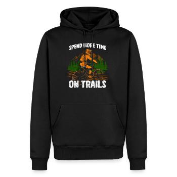 Passez plus de temps sur les sentiers - VTT Mountainbike - Sweat à capuche Premium bio Homme - noir - Devant - Nico (187cm)