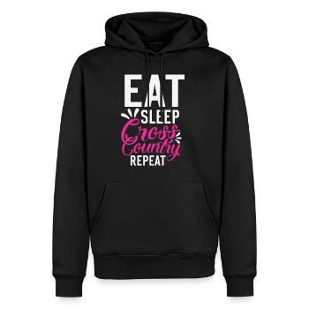 Manger Dormir Ski de fond Répétition Motivation - Sweat à capuche Premium bio Homme - noir - Devant - Nico (187cm)
