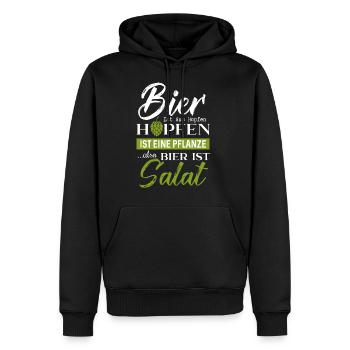 Bier Ist Aus Hopfen Hopfen Ist Eine Pflanze Also - Männer Premium Bio Hoodie - Schwarz - Vorne - Nico (187cm)