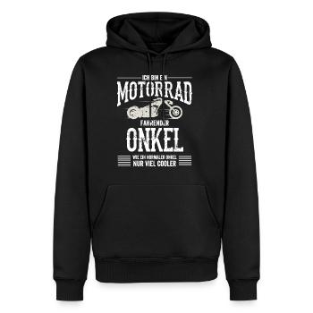 Ich Bin ein Motorrad Fahrender Onkel - Onkel - Sp - Männer Premium Bio Hoodie - Schwarz - Vorne - Nico (187cm)