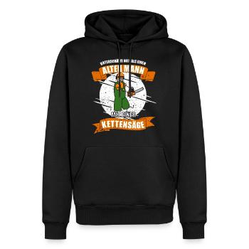 Kettensäge Motorsäge Säge Alter Mann - Männer Premium Bio Hoodie - Schwarz - Vorne - Nico (187cm)