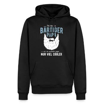 Ich bin ein bärtiger cooler Papa Bärtiger Papa Vat - Männer Premium Bio Hoodie - Schwarz - Vorne - Nico (187cm)