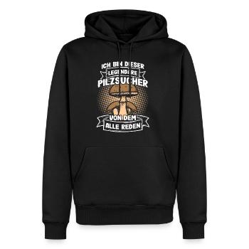 Ich bin dieser legendäre Pilzsammler - Männer Premium Bio Hoodie - Schwarz - Vorne - Nico (187cm)