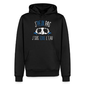 J'peux pas j'ai Apnée Sous l'Eau - Sweat à capuche Premium bio Homme - noir - Devant - Nico (187cm)
