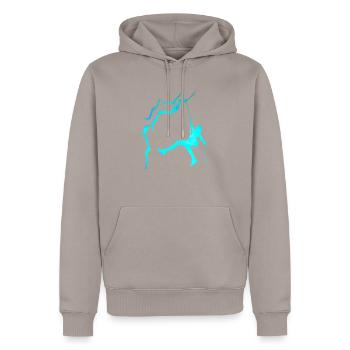 Escalade grimpeuse / grimpeur - Sweat à capuche Premium bio Homme - taupe - Devant - Nico (187cm)