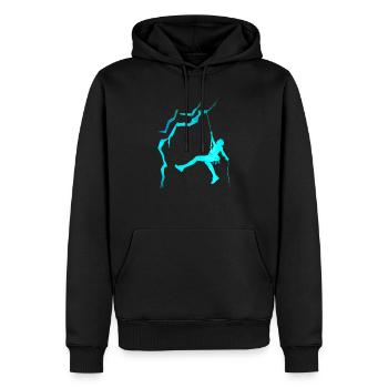 Escalade grimpeuse / grimpeur - Sweat à capuche Premium bio Homme - noir - Devant - Nico (187cm)
