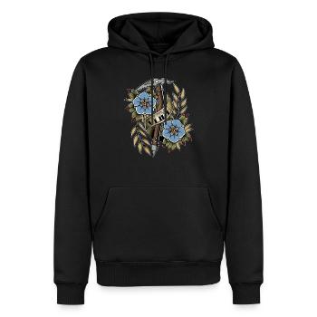 Escalade old school - Sweat à capuche Premium bio Homme - noir - Devant - Nico (187cm)