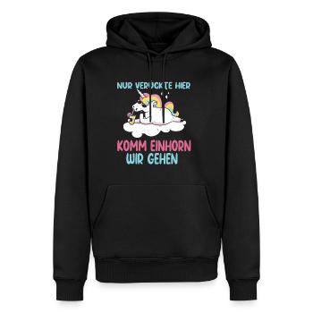 Unicorn Only Crazy Here Unicorn Panda - Männer Premium Bio Hoodie - Schwarz - Vorne - Nico (187cm)