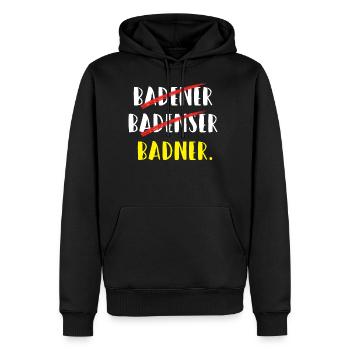 Badner Badisch aus Baden-Wuerttemberg Südbaden - Männer Premium Bio Hoodie - Schwarz - Vorne - Nico (187cm)