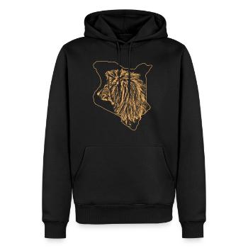 Kenia Löwe - Raubkatze - Katze - Afrika - Männer Premium Bio Hoodie - Schwarz - Vorne - Nico (187cm)
