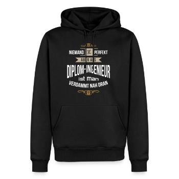 Lustiges Diplomingenieur Dipl Ing Geschenkidee - Männer Premium Bio Hoodie - Schwarz - Vorne - Nico (187cm)