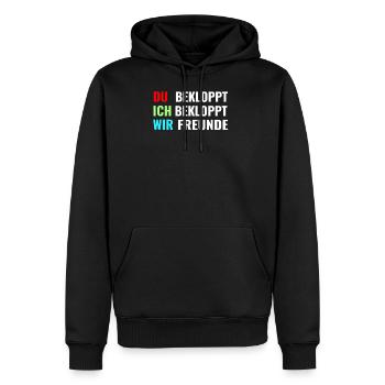 Du bekloppt Ich bekloppt Wir freunde Kommunikation - Männer Premium Bio Hoodie - Schwarz - Vorne - Nico (187cm)