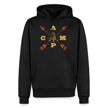 Camp Cross - Männer Premium Bio Hoodie - Schwarz - Vorne - Nico (187cm)