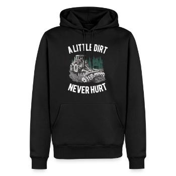 Bit of dirt has never hurt farmer tractor - Men’s Premium Organic Hoodie - black - Front - Nico (187cm)