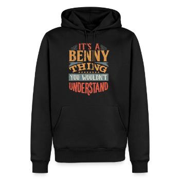 Es ist eine Benny-Sache, die Sie nicht verstehen würden - Benny - Männer Premium Bio Hoodie - Schwarz - Vorne - Nico (187cm)