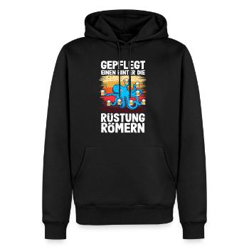 Gepflegt einen hinter die Rüstung römern - Männer Premium Bio Hoodie - Schwarz - Vorne - Nico (187cm)