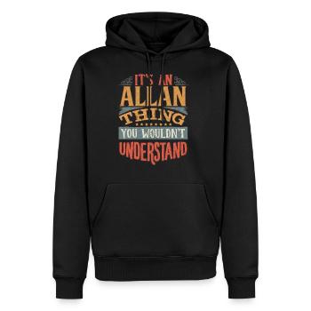 C’est une chose Allan que vous ne comprendriez pas - - Sweat à capuche Premium bio Homme - noir - Devant - Nico (187cm)