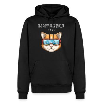 Hintertux Tirol Österreich Retro Ski Katze - Männer Premium Bio Hoodie - Schwarz - Vorne - Nico (187cm)