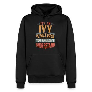 C’est une chose de lierre que vous ne comprendriez pas - Ivy - Sweat à capuche Premium bio Homme - noir - Devant - Nico (187cm)