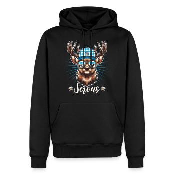 Servus Cooler Hirsch Herren Trachtenersatz Bayern - Männer Premium Bio Hoodie - Schwarz - Vorne - Nico (187cm)
