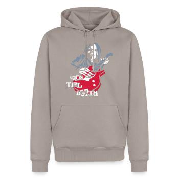 dead_guitar_player_2 - Felpa con cappuccio ecologica premium da uomo - talpa - Fronte - Nico (187cm)