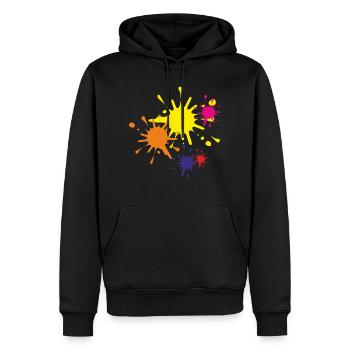 Klecks Farbklecks Maler Künstler Geschenkidee - Männer Premium Bio Hoodie - Schwarz - Vorne - Nico (187cm)