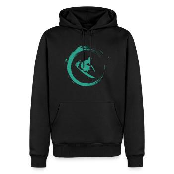 Surfer - Männer Premium Bio Hoodie - Schwarz - Vorne - Nico (187cm)