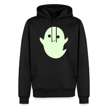 Gespenst - Männer Premium Bio Hoodie - Schwarz - Vorne - Nico (187cm)
